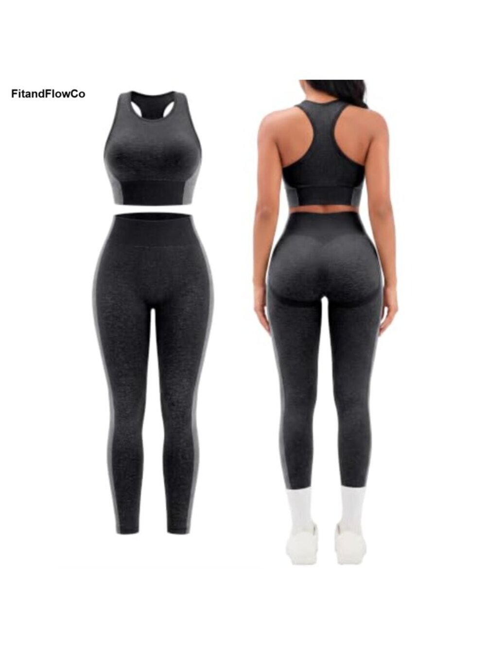 Seamless Racerback Sports Bra & Butt Lifting Leggings Workout Set